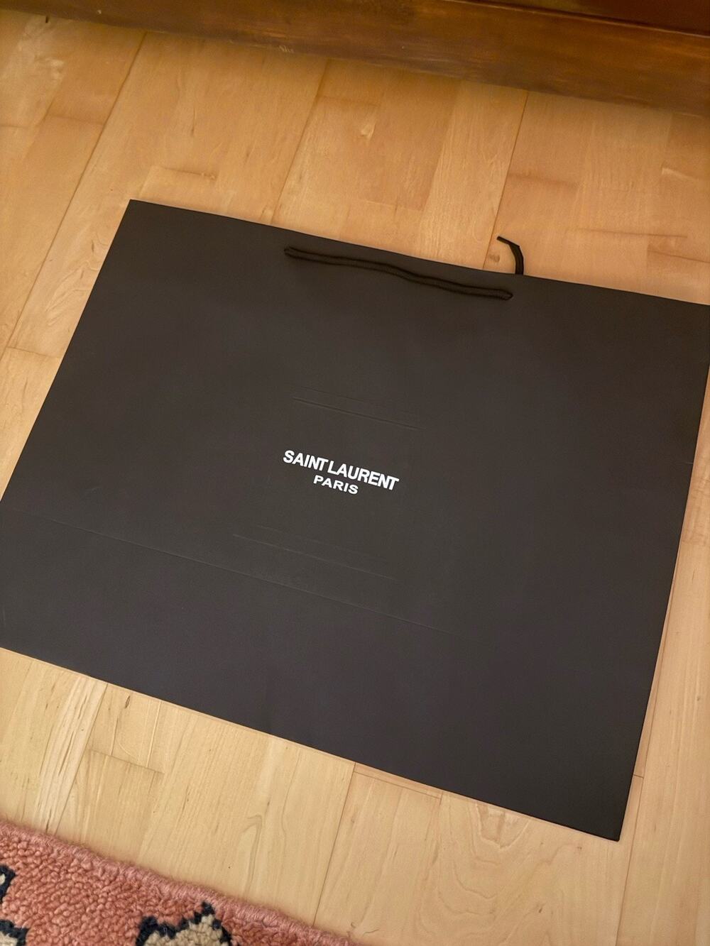Saint Laurent Paris Black Paper Reusable Shopping Bag 19.5 X 15.5”